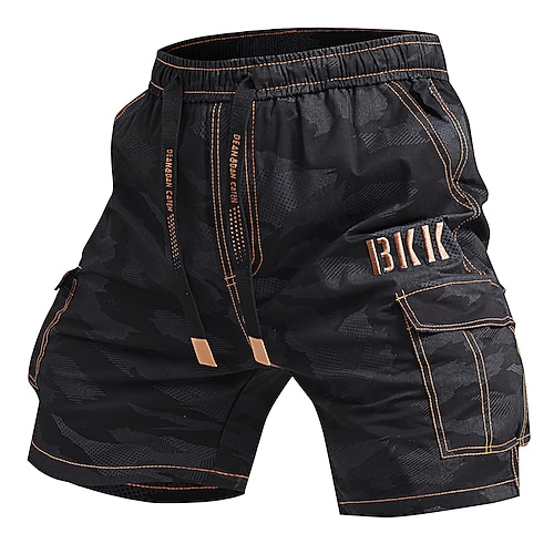 Herren Taktische Shorts Cargo-Shorts Camping-Shorts Shorts mit Camouflage-Muster Wander-Shorts Elastischer Bund Mehrere Taschen Gerader Schnitt Tarnung Feuchtigkeitsableitend tragbar Knielang Outdoor Image