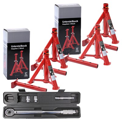 Enva Drehmomentschlüssel 1/2 10-210Nm + 4x Unterstellbock 2T klappbar [Hersteller-Nr. 10871875]