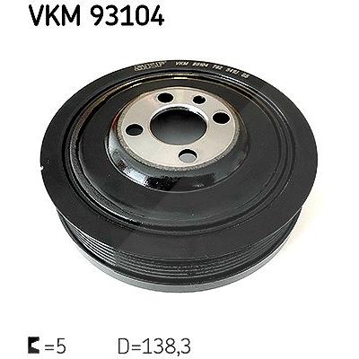 Skf Riemenscheibe, Kurbelwelle [Hersteller-Nr. VKM93104] für Audi, Cupra, Dodge, Ford, Jeep, Man, Mitsubishi, Opel, Seat, Skoda, VW Image