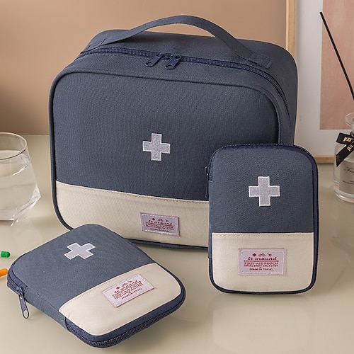 set di contenitori per la conservazione dei medicinali, kit di pronto soccorso compatto da viaggio portatile, borsa organizer medica per farmaci essenziali, piccola borsa di emergenza per il viaggio