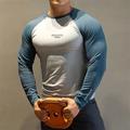Per uomo Maglietta da palestra Maglia a compressione Camicia fitness Girocollo Manica Lunga Casual Quotidiano Palestra Asciugatura rapida Alta elasticità Traspirazione del sudore Patchwork Blocco di