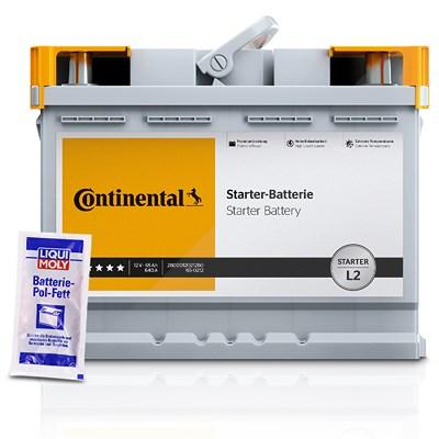 Continental Starterbatterie LB3 70Ah 680A + 1x 10g Batterie-Pol-Fett [Hersteller-Nr. 2800012022280] für Alfa Romeo, Audi, BMW, Chevrolet, Chrysler, Fi Image