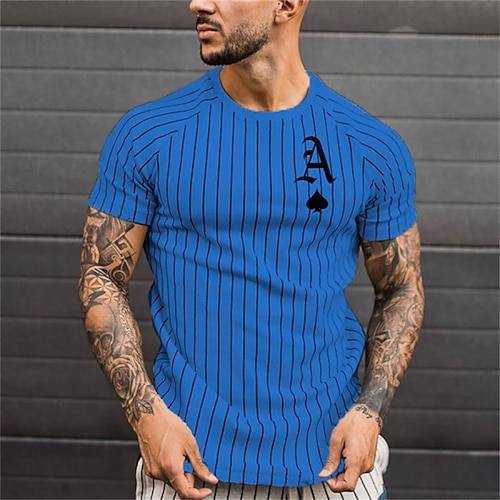 Per uomo Top estivi Maglietta da palestra Camicia fitness Girocollo Maniche Corte Casual Quotidiano Palestra Asciugatura rapida Alta elasticità Traspirazione del sudore Patchwork A righe Bianco Rosso