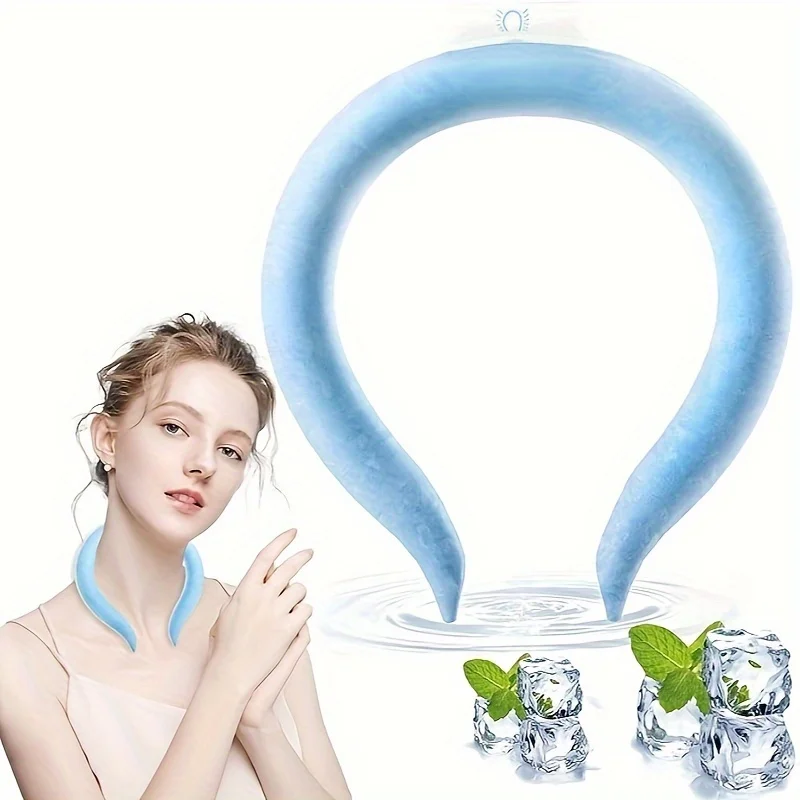 Tragbarer Nackenkühler für den Sommer, Nackenkühlrohr, wiederverwendbare, kühlende Halsmanschette zum Einfrieren von heißem Wetter, Sommer-Hot-Wave Image