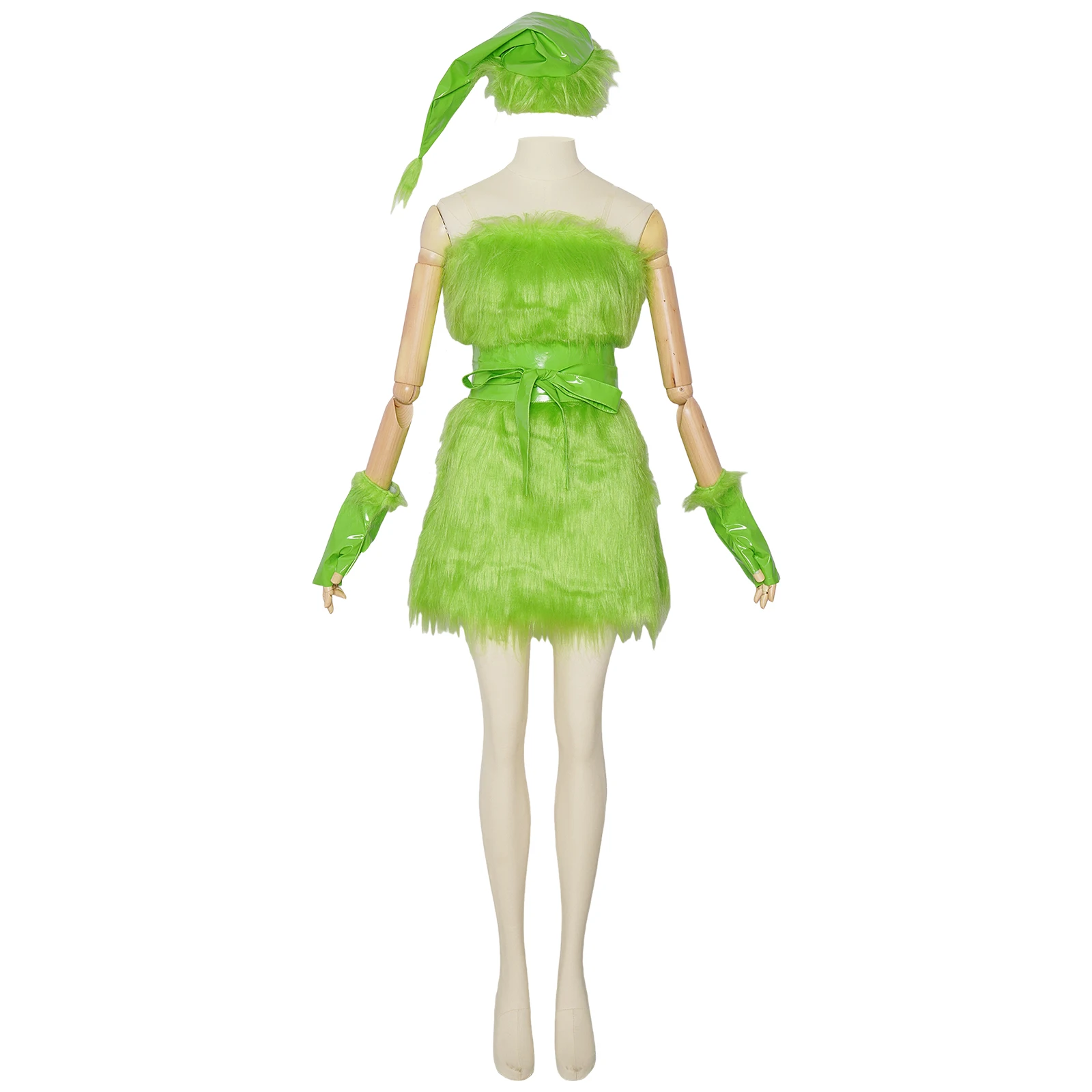 Weihnachten Grünhaariges Monster Cosplay Kostüm Grinch Uniform Frauen Grüner Anzug Rollenspiel Kleidung Halloween Karneval Party Anzug Image