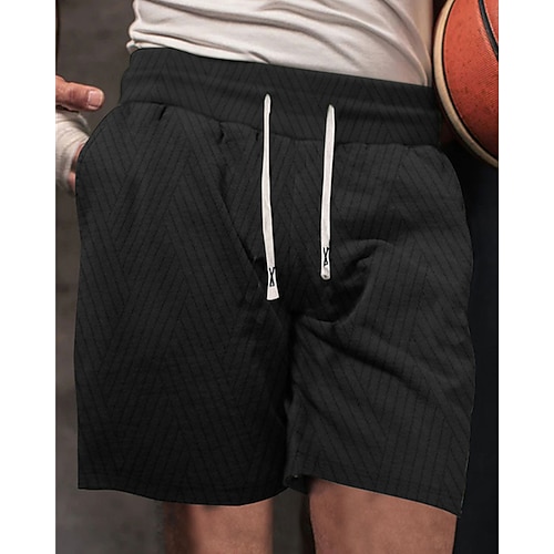 Herren Sportliche Shorts Sweat-Shorts Shorts Sommershorts Tasche Kordelzug Elastischer Bund Einfach Komfort Atmungsaktiv Kurz Outdoor Sport Klassisch Lässig Schwarz Weiß Image