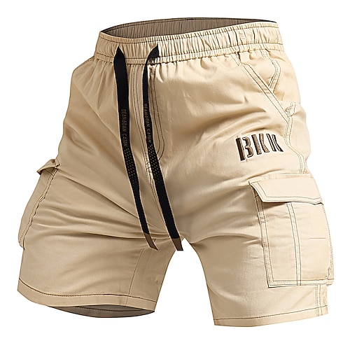 Herren Taktische Shorts Cargo-Shorts Camping-Shorts Shorts Wander-Shorts Elastischer Bund Mehrere Taschen Gerader Schnitt Einfach tragbar Feuchtigkeitsableitend Knielang Lässig Täglich Outdoor Mode Image