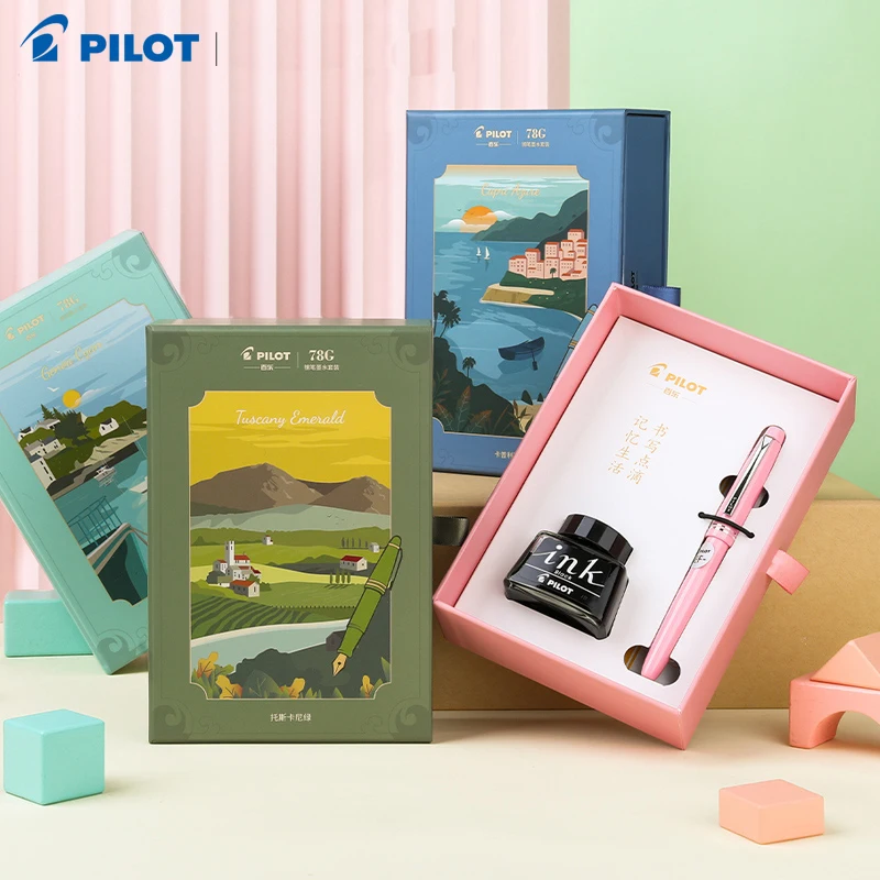 PILOT FP – 78G+ Style Limited Füllfederhalter, 22 Karat vergoldete Spitze, verbesserte Version, austauschbare Tinte in Kalligraphie-Geschenkbox Image