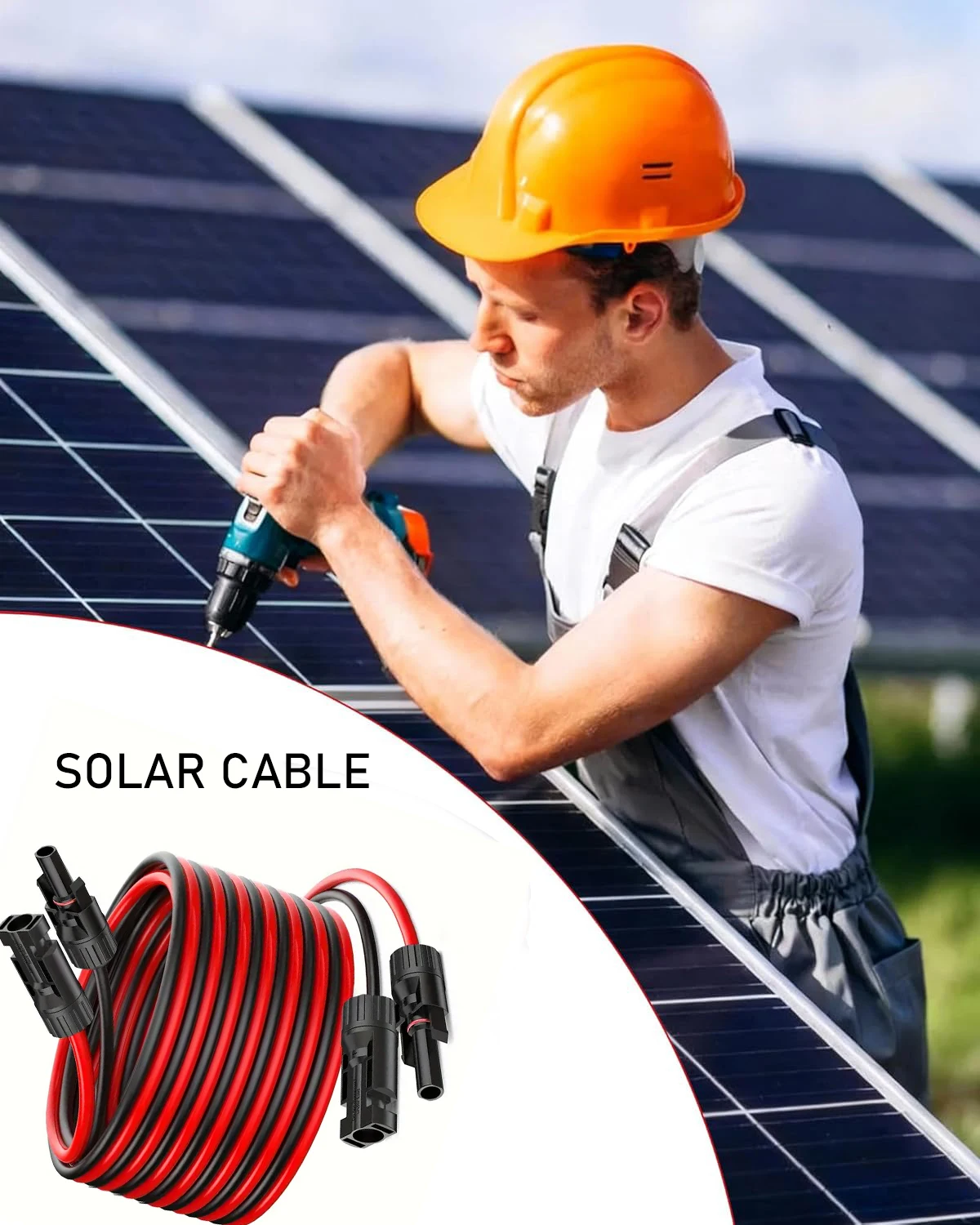 236 zoll/6M Solar Panel Verlängerung Kabel 14AWG Solar Verlängerung Kabel Kit Mit Weiblich Männlich Anschlüsse Für RV spower station Image
