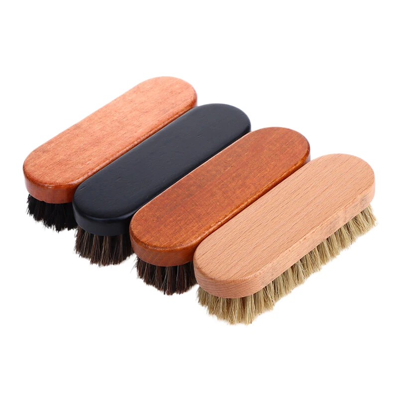 1pc Griff Armaturen brett Details Polier-und Reinigungs bürste Pferdehaar Holz bürste Leder Schuh pflege und Reinigung Schuh bürste Image