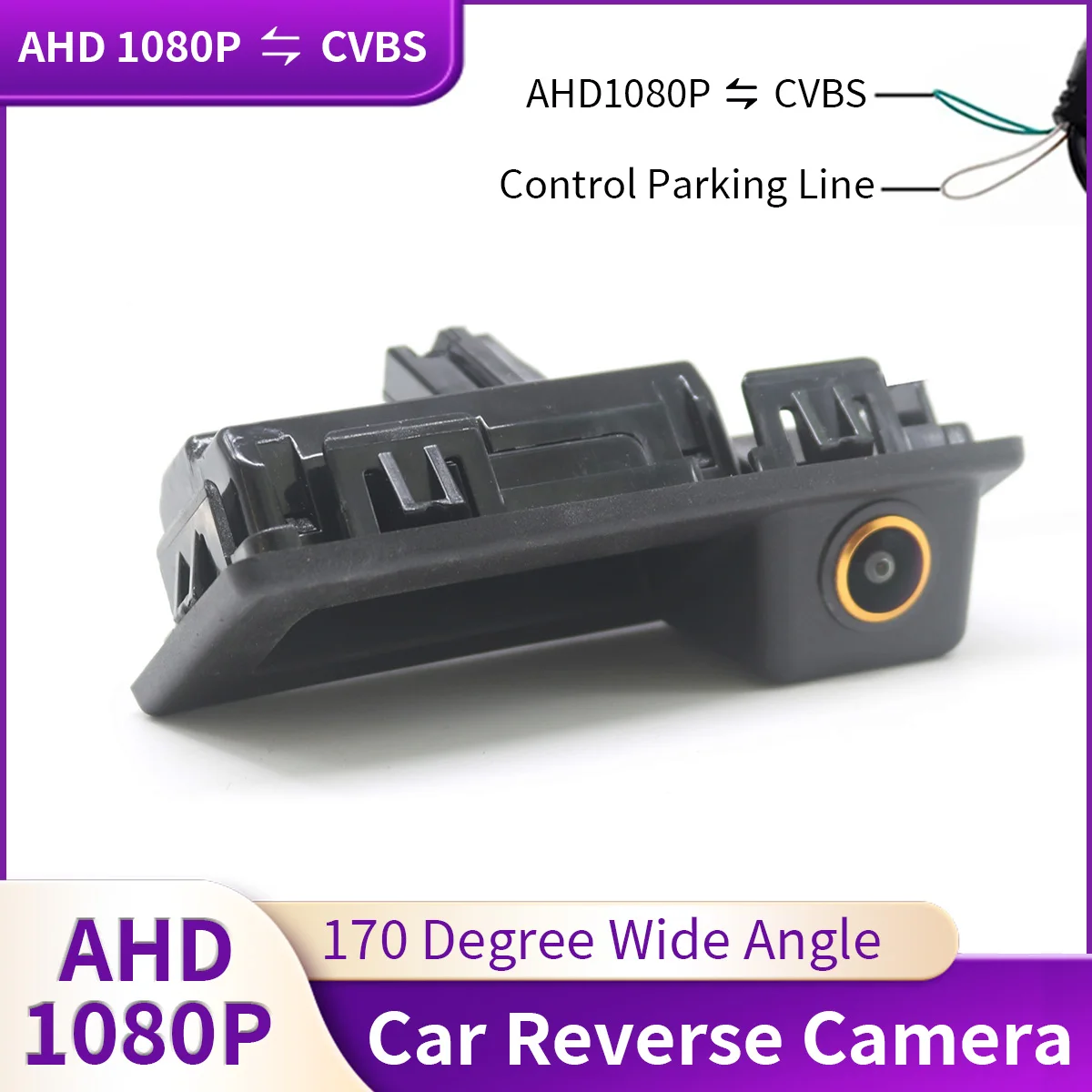 AHD 1080P Goldene Linse Fahrzeug Stamm Griff Reverse Kamera Für Audi A3 A4 VW Touran Tiguan Caddy T5 T6 Polo skoda Geschwindigkeit Octavia Image