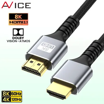 8K HDMI 2.1 Cable HDMI-Compatible 2.1 Cable 48Gbps Ultra High-speed 8K/60Hz 4K/120Hz For HDTV XBox