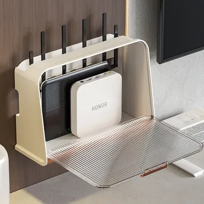 Storage Case Wi-Fi Router Shelf Large Capacity Dustproof Visible Design Smooth Edge Simple