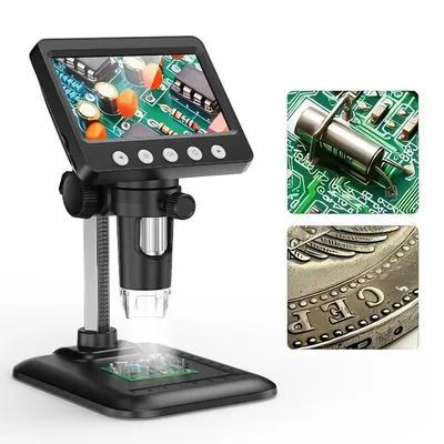 4.3'' Digital Microscope 1600X Magnification Electronic Welding Microscope 1080P Video Stereo