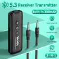 Trasmettitore ricevitore audio Bluetooth 5.3 3 IN 1 Adattatore wireless per musica stereo USB AUX da 3,5 mm con microfono per TV PC Cuffie Kit per auto