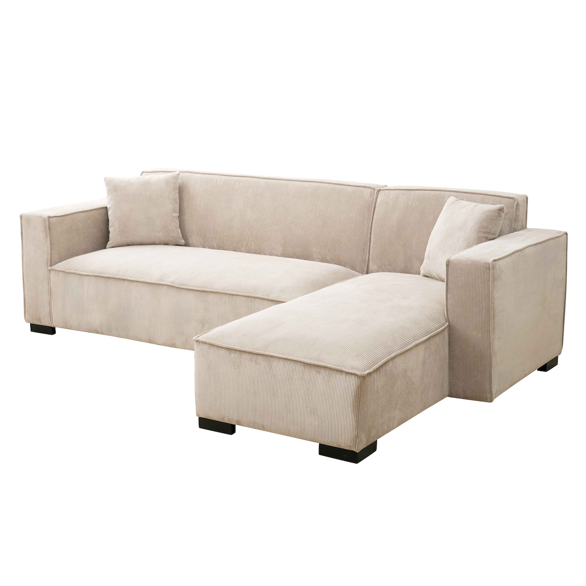 Oviala Business Festes 3-Sitzer-Ecksofa mit geradem Meridian in Ecru Image