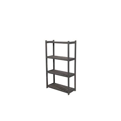 PROREGAL Holzregal SPREEWALD HxBxT 124x70x33cm 4 Ebenen Massives Kiefernholz Grau geölt Standregal Lagerregal Bücherregal Küchenregal Image