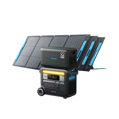 Anker SOLIX F2000 + Expansion Battery + 3× 200W Solar Panels