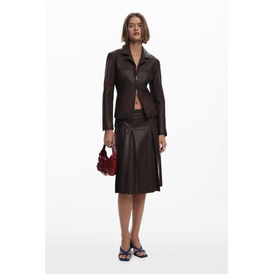 Peplum leather biker jacket