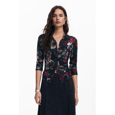 Floral print tulle T-shirt