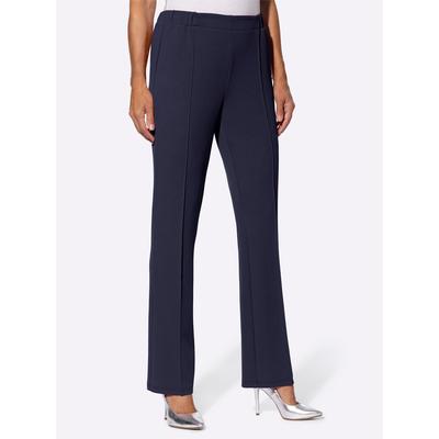 Schlupfhose CLASSIC BASICS, Damen, Gr. 50, Kurzgrößen, blau (marine), 95% Polyester, 5% Elasthan, unifarben, lang, Hosen Image