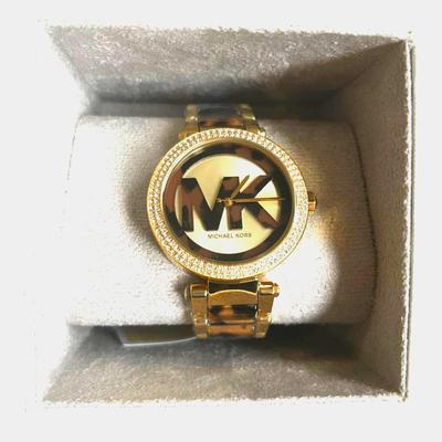 Michael Kors Accessories | Michael Kors Watch - Parker Pav Gold-Tone & Tortoiseshell Watch *New* | Color: Brown/Gold | Size: Os