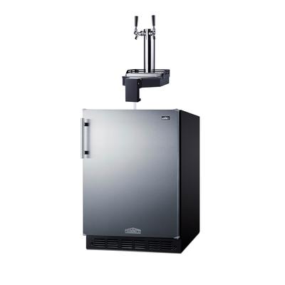 Summit SBC7BRSFLTWADA 24" Floating Tap Kegerator Commercial Beer Dispenser w/ 2 Keg Capacity - 2 Column, Stainless, 115v, Silver