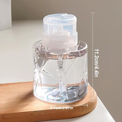 TEMU 8.45oz/10.14oz Round Transparent Plastic Pump Pressure Bottle, Odorless Unscented, Portable, Hand Wash Only, Empty, For Nail Polish Remover, Makeup Remover, Makeup Toner Image