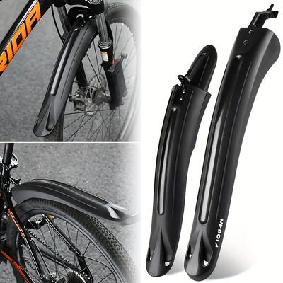 TEMU 2-pack Durable Polypropylene Bicycle Fenders, Extended Waterproof Mud Guards For Mountain Bikes, Cycling Accessories Image