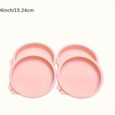 TEMU 4pcs Silicone Cake Mold - Round, Baking Pan For Layered Cakes & - Birthdays, Holidays & Baking - 4''/6''/8'', Bread, Desserts - Kitchen Utensils For Home And Professional Use Image