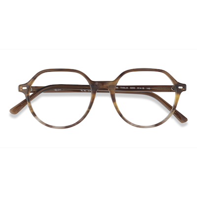 Unisex s geometric Tortoise Acetate Prescription eyeglasses - Eyebuydirect s Ray-Ban RB5395 Thalia