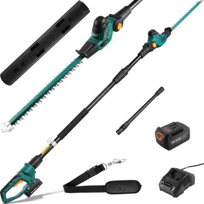 Kabellose Teleskop-Heckenschere, Heckenschere mit Stange, 20 v 4 Ah Li-Ionen-Akku/Ladegerät, 45 cm Image