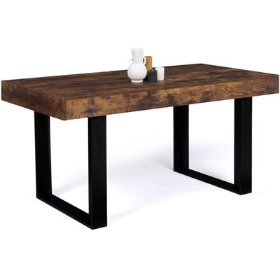 Rechteckiger Esstisch PHOENIX 6 Personen Holz Effekt antik und schwarz 160 cm Image