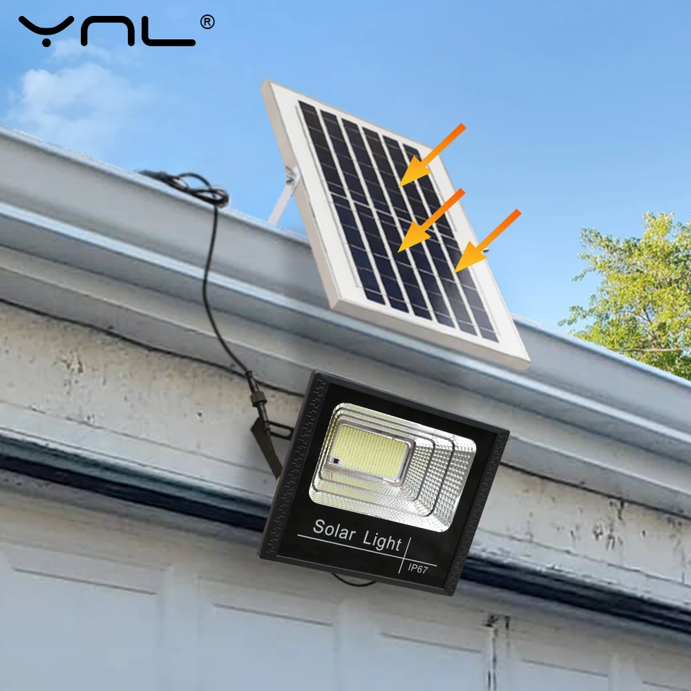 LED Solar Licht 100w 200w 300w 500w Leistungsstarke Wasserdichte Outdoor Garten Solar Reflektor Strahler Mit Fernbedienung solar Lampe