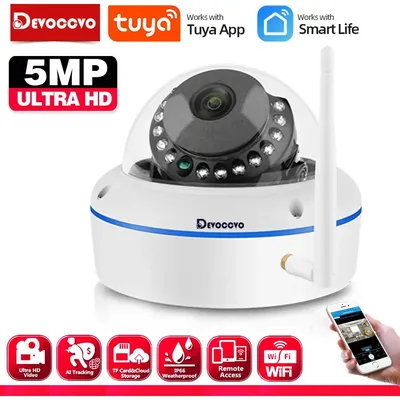 Smart life 5MP Wifi IP Dome kamera innen hause Nachtsicht Drahtlose Decke CCTV Sicherheit Kamera Im Freien wasserdichte IP Cam 2K