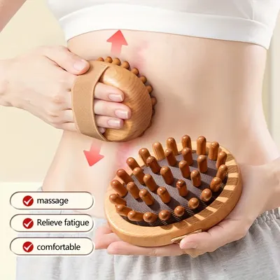 1pc Meridian Massage Brush Soft Manual Full Body Gua Sha Massager Head Abdomen Leg Body Relaxation Home Use Anti-Fatigue