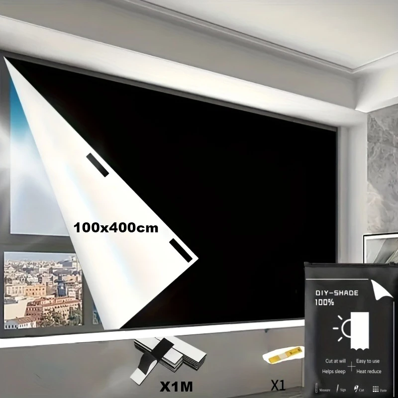 100% Verdunkelungsvorhang Fenster - Maximale Lichtblockierung, Sichtschutz, Anti-Glare Folie, Wärmedämmung, UV-Schutz, Statische Haftung, Einfache Montage, Ohne Kleber, Zuhause, Schlafzimmer, Büro, Image