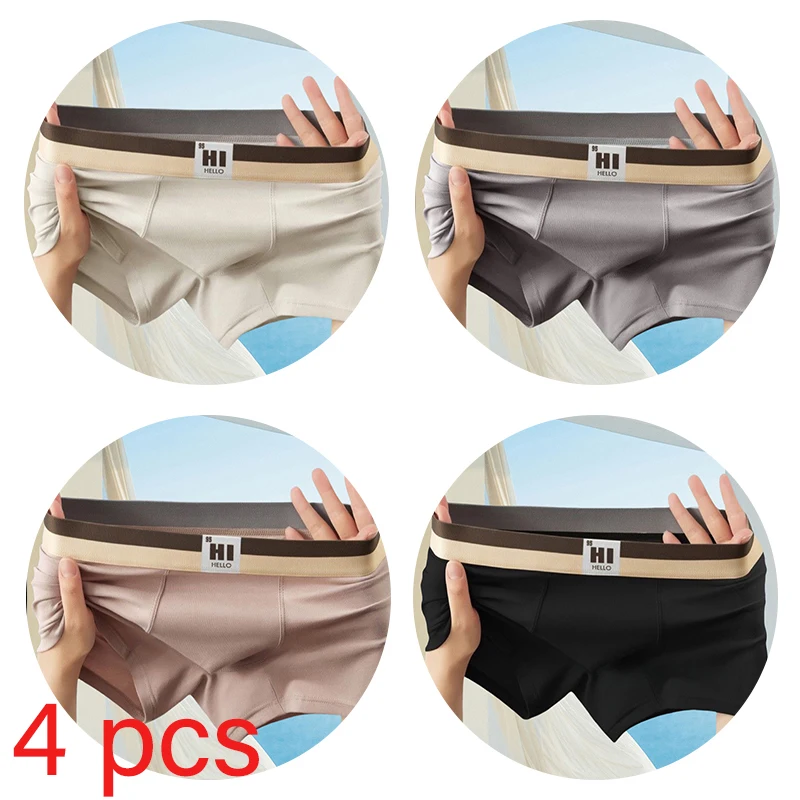 4 Teile/los männer Koreanischen Stil Boxer Intime Unterwäsche Homme Thermische Shorts Sexy Dessous Unterhose Boxer Briefs Höschen Image