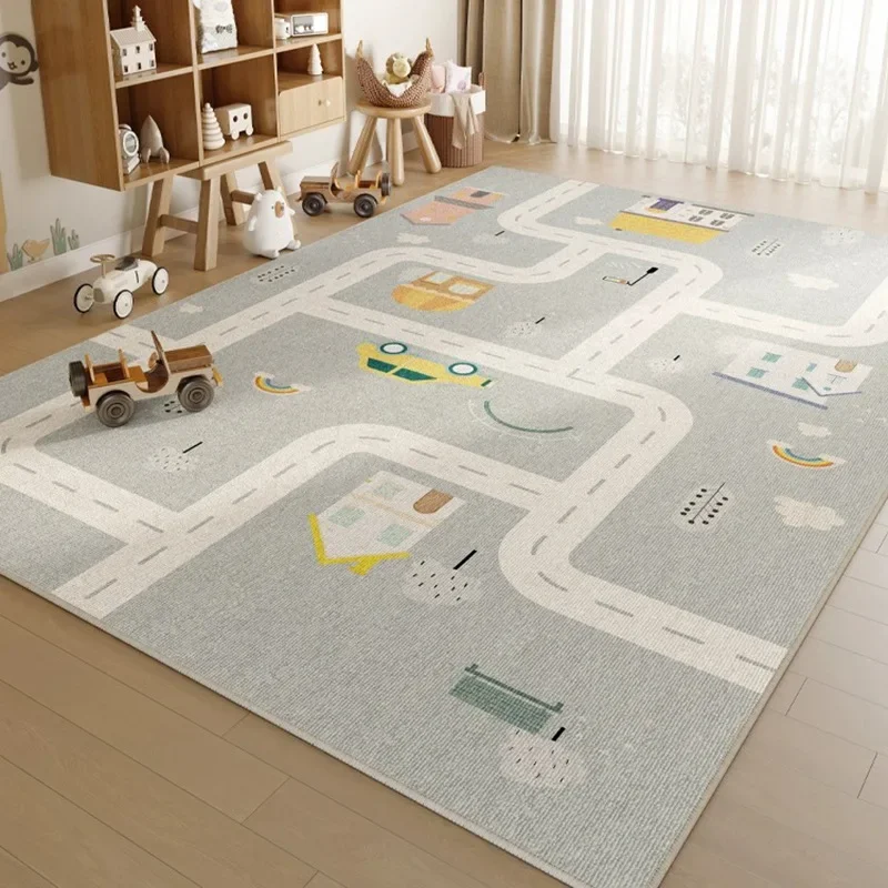 VIKAMA Cartoon Wohnzimmer Teppich Kinderzimmer Schlafzimmer Schalldichte Bodenmatte Krabbelmatte Spielmatte Rutschfester Teppich Home Decor Image