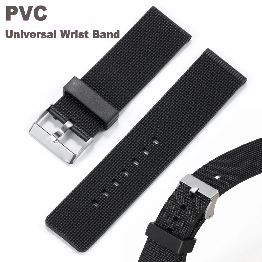 PVC 16mm 18mm 20mm 22mm 24mm 26mm für Huawei GT2 Active Uhrenarmband für Samsung Galaxy Uhrengürtel Universal für Seiko Handgelenkband Image