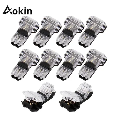 Aokin Wire Connectors Low Voltage Wire Connectors Solid Connection,T Tap Wire Connectors, T Type 2 Pins Wire Splice Connectors
