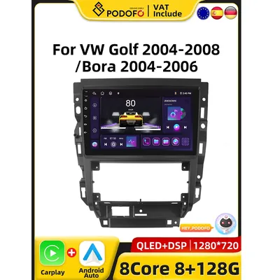 Podofo 4G CarPlay Android Radio For VW Golf 2004-2008 Bora Car Intelligent System 2din GPS Stereo Head Unit Multimedia Player