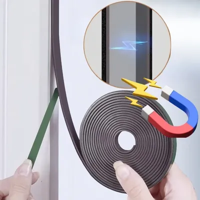 3M Self Adhesive Magnetic Tape strip Strong Flexible magnetic sealing strip for Door Screen Window Image