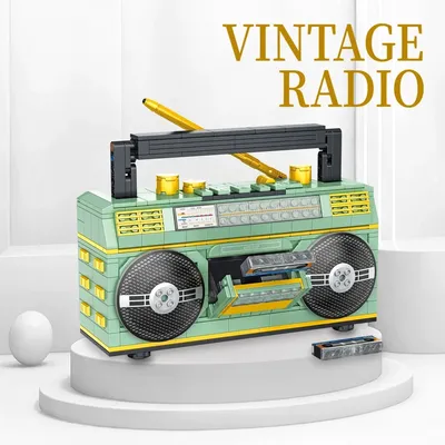 Retro Radio Classic Series Building Blocks Set Vintage Music Player Display Kit DIY Model Creative