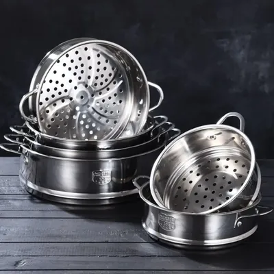 304 Stainless Steel Steamer Basket with Double Ear Steam Rack Safe Material Generic Drain Basket