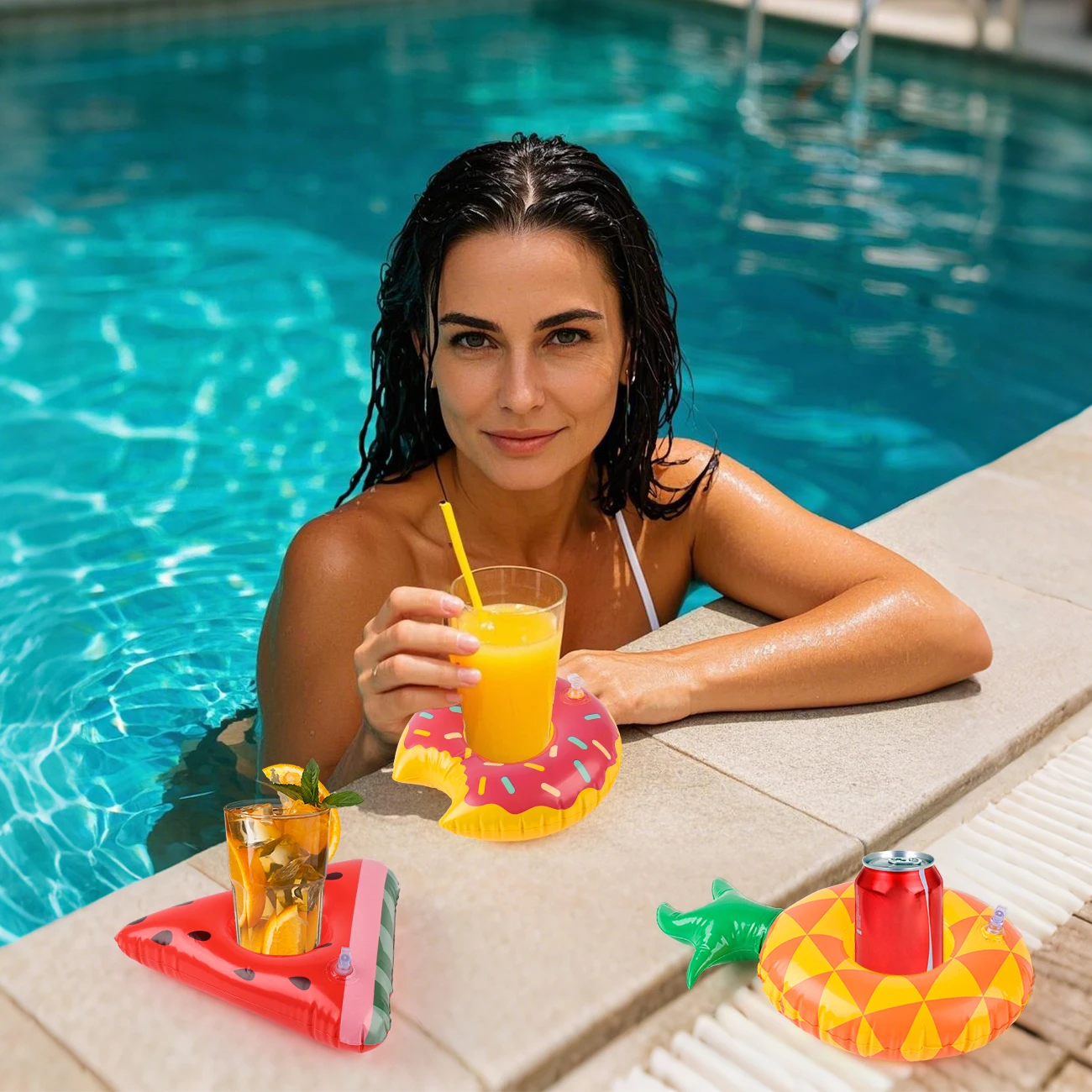 3/6/12 pièces porte-gobelet flottant gonflable piscine boisson support de tasse refroidisseur Table fournitures de fête pour piscine plage natation
