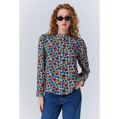 Ghost Lydie Crepe Floral Button Up Blouse