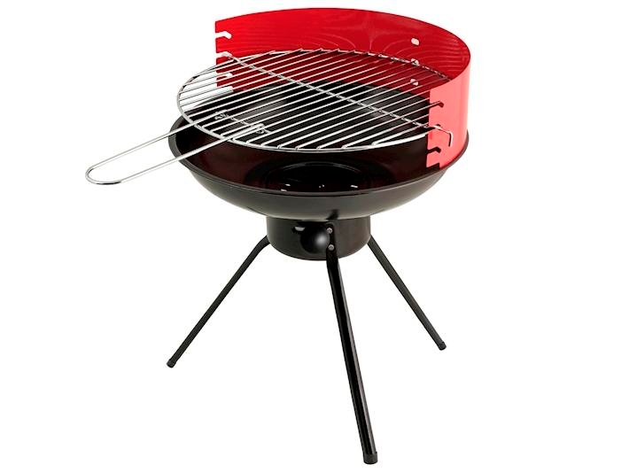 Home in Rhombus Holzkohlegrill Rund Metall, Schwarz/Rot Image