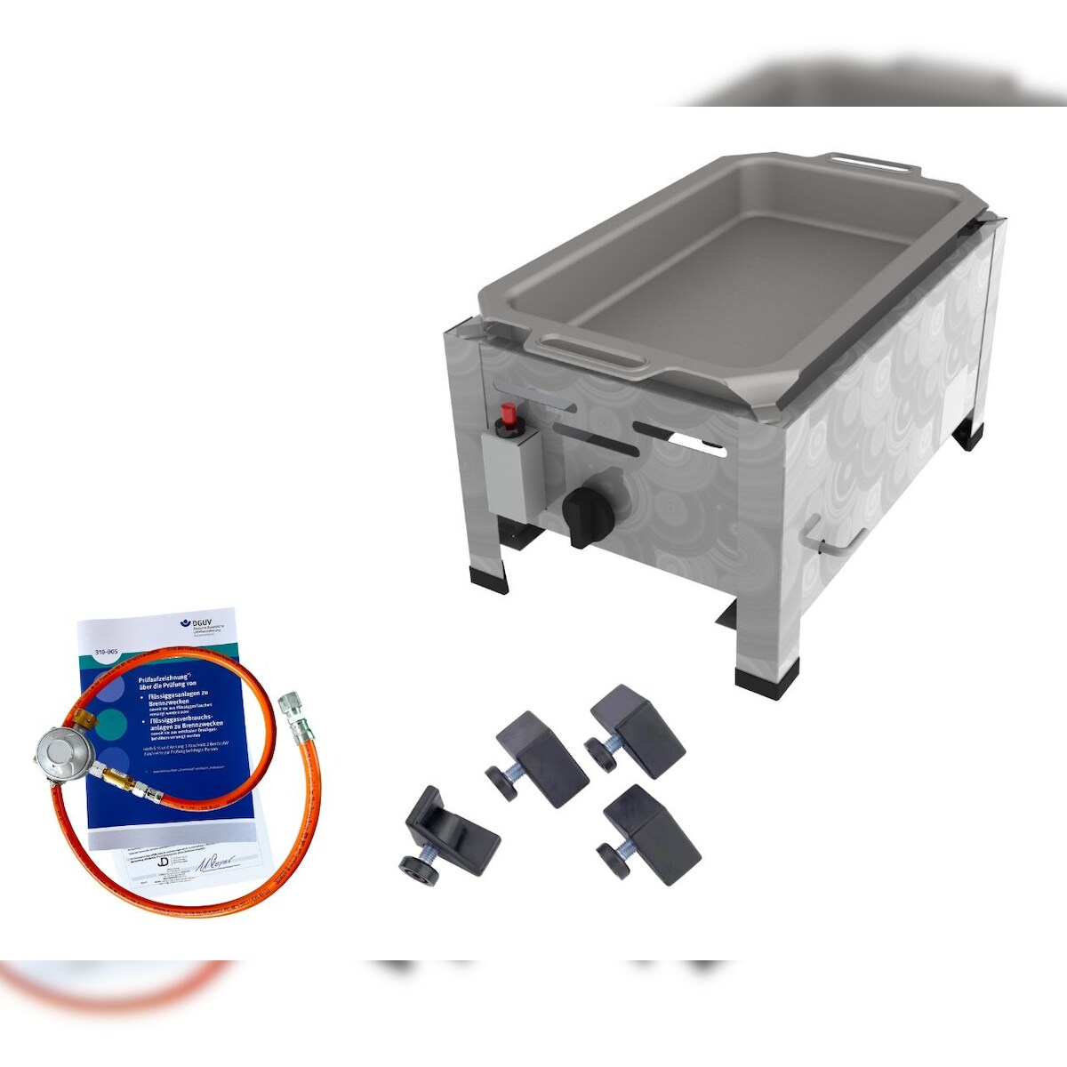 ChattenGlut Gasbräter 1-flammig 4,5kW Tischgerät Stahlpfanne mit DGUV Image