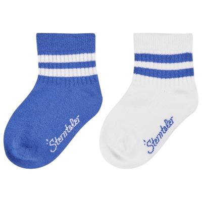 Sterntaler - Kid's Kurz-Socken DP Coolmax Rippe - Multifunktionssocken 31-34 | EU 31-34 weiß/blau Image